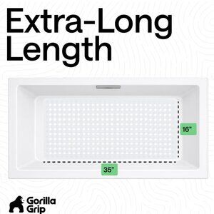NEW 35 x 16" Rectangle White Gorilla Grip Bath Mat